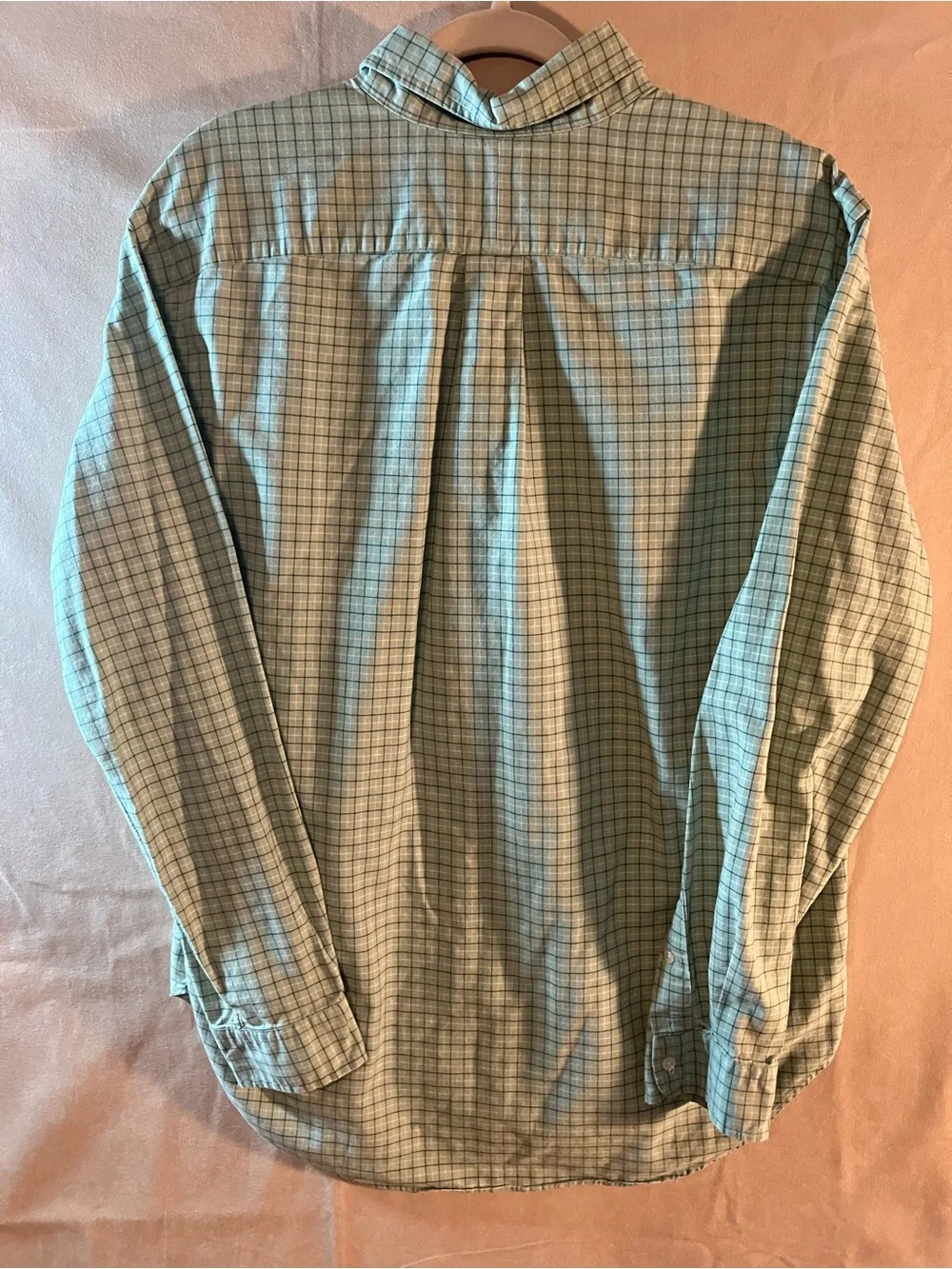 Polo Ralph Lauren Mens L Shirt Classic Fit Button Mint Green Plaid Flesh Pony